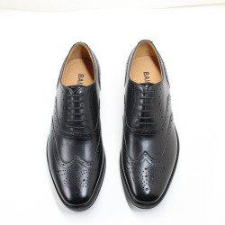 Broo Carved Leather Shoes Men's British Genuine Leather Business Formal Wear Pointed Toe Pumps