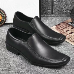 Black shoes for men rubber formal shoes