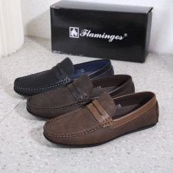 Flamingo MEN'S LEATHER LOAFER TOPSIDER SHOES